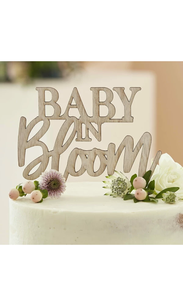 Wooden Baby Shower Cake Topper