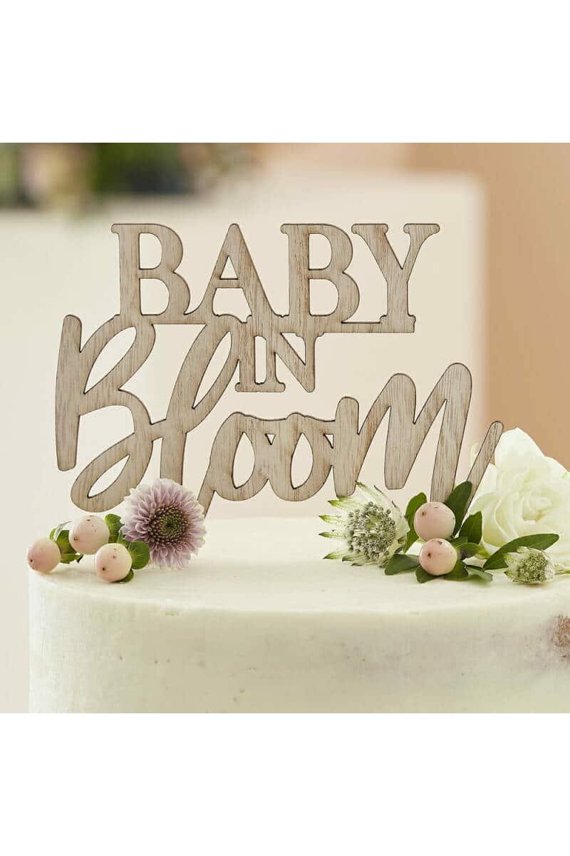 Wooden Baby Shower Cake Topper