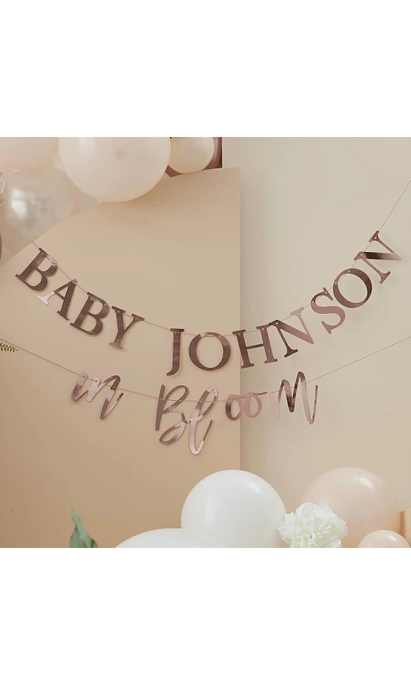 Bunting - Customisable Baby in Bloom - Foiled