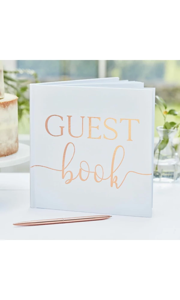 Rose Gold Foil Wedding Guest Book