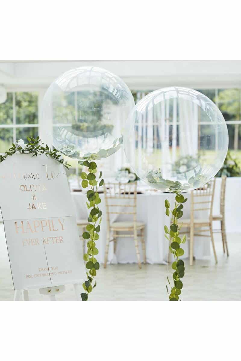 Orb Balloons With Vine Foliage