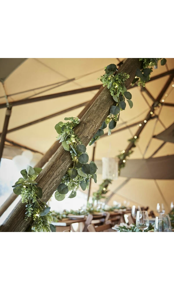 Botanical Foliage Artificial Garland with Lights