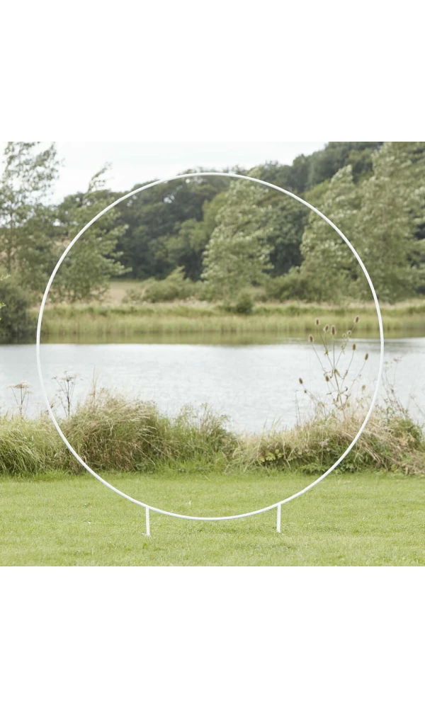 White Round Wedding Arch