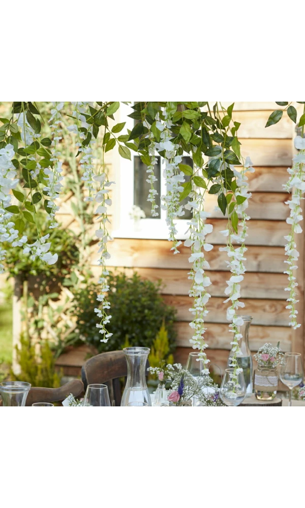 White Artificial Wisteria Wedding Garland