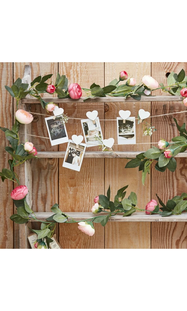 Artificial Pink Rose Garland Decoration