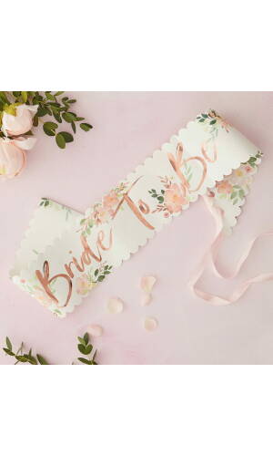 Floral Bride to Be Sash
