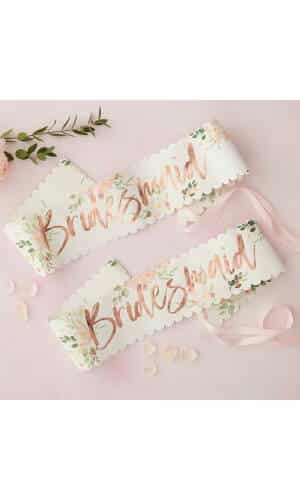 Floral Bridesmaid Sashes 2 pack