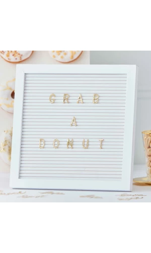 White and Gold Peg Letter Board