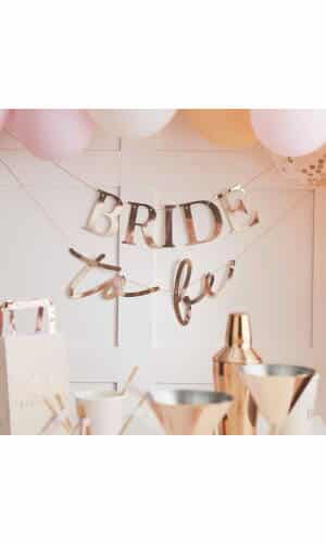Rose Gold Bride To Be Hen Party Banner