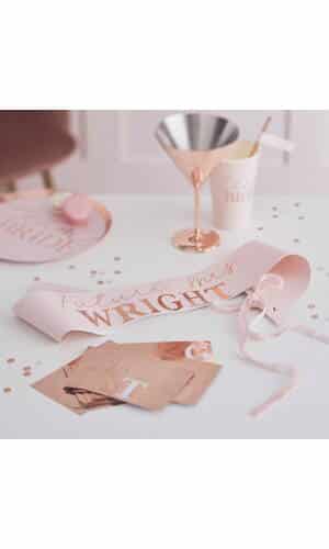 Personalised Rose Gold Hen Party Bride To Be Sash