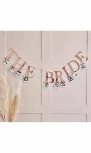 Rose Gold The Bride Hen Party Bunting with Photo Pegs