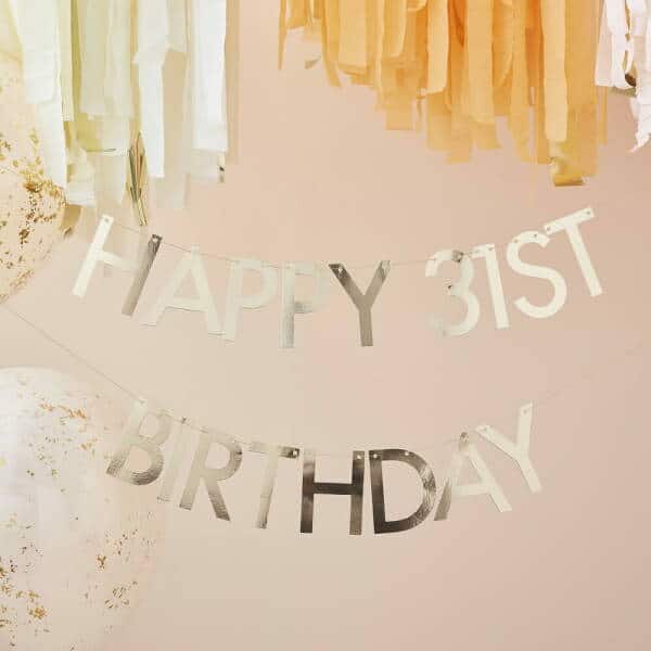 Gold Customisable Happy Birthday Bunting Banner