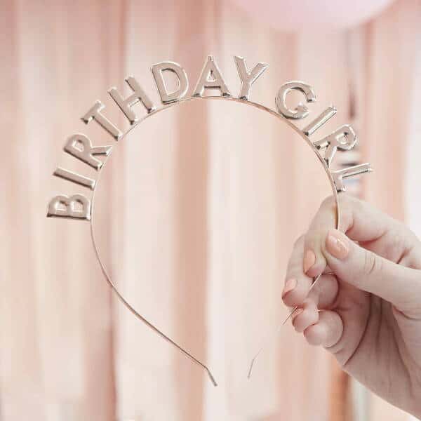 Rose Gold Birthday Girl Headband