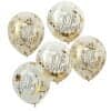 Gold Confetti Oh Baby Shower 12" Latex Balloons - 5pk