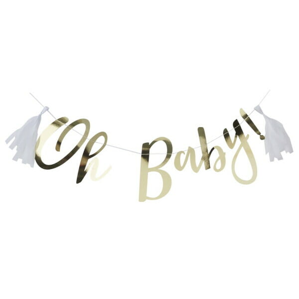 Gold Oh Baby! Baby Shower Bunting