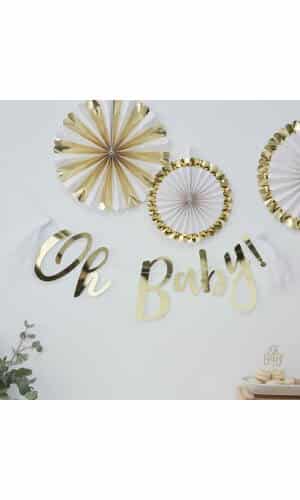 Gold Oh Baby! Baby Shower Bunting
