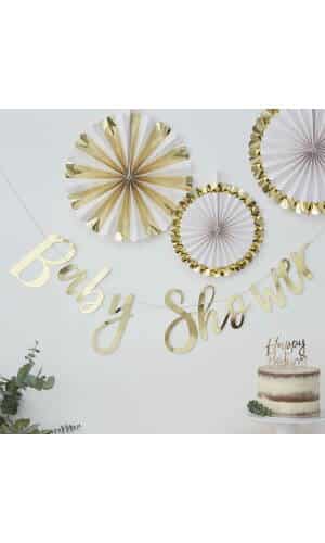 Gold Baby Shower Bunting