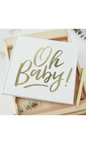 Gold Oh Baby! Shower Guest Book