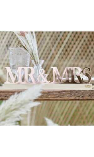 Rose Gold Acrylic Mr and Mrs Sign