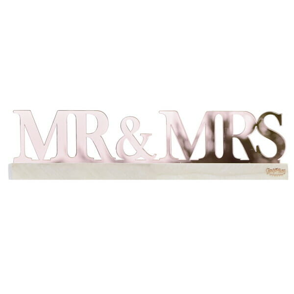 Rose Gold Acrylic Mr and Mrs Sign