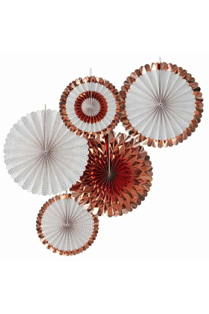Paper Fan Rose Gold Party Decorations
