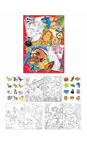 Party Favours Fun Stickers & Colouring Book (10.5cm x 14.5cm)