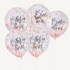 Baby Girl Pink Baby Shower Confetti 12" Latex Balloons - 5pk