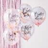 Baby Girl Pink Baby Shower Confetti 12" Latex Balloons - 5pk