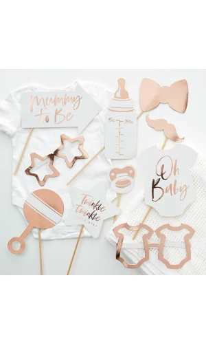 Rose Gold Baby Shower Photo Booth Props