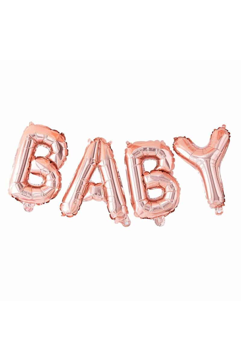 Rose Gold Baby Shower Balloon Bunting