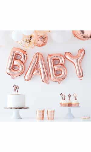 Rose Gold Baby Shower Balloon Bunting