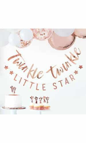 Twinkle Twinkle Rose Gold Baby Shower Bunting
