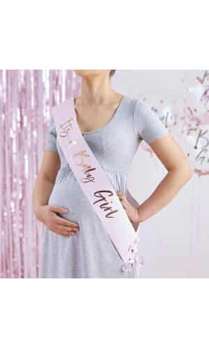 It's a Baby Girl Pink Baby Shower Sash