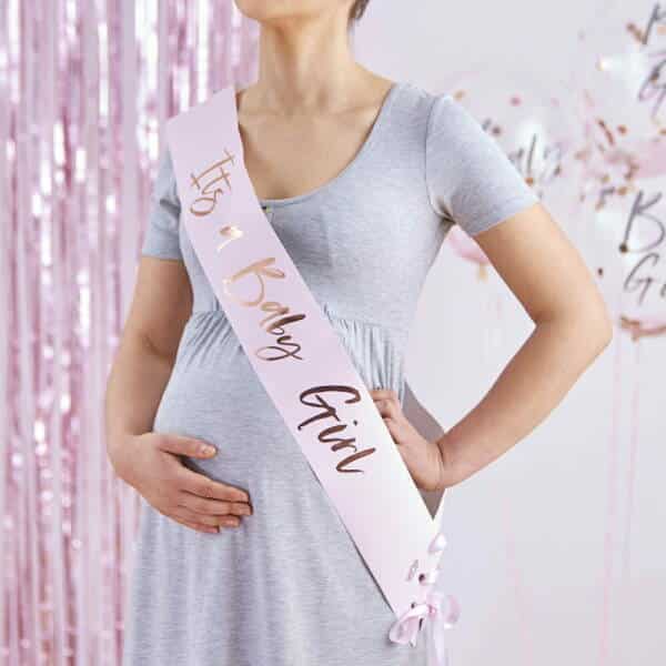 It's a Baby Girl Pink Baby Shower Sash