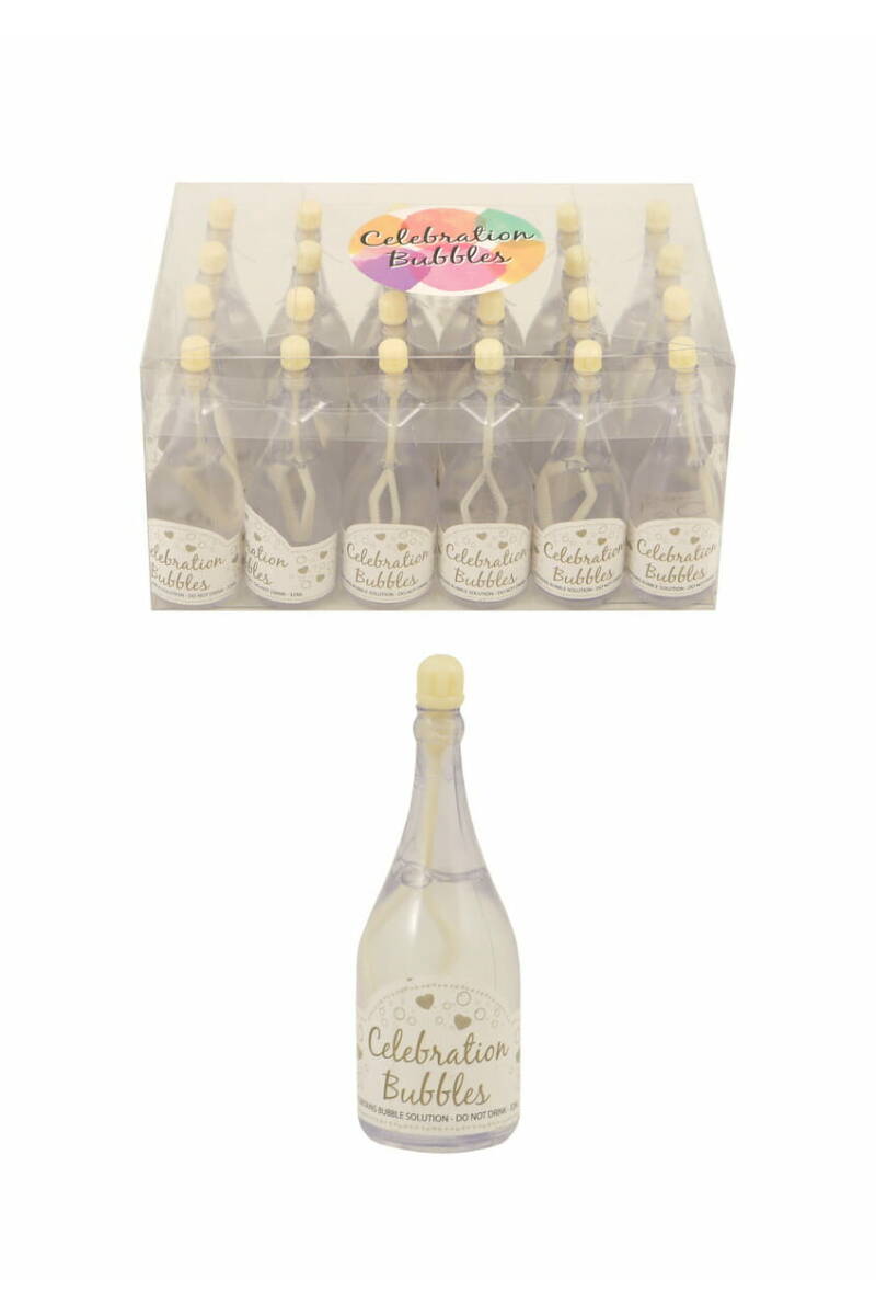 Bubble Bottle 32ml / 9cm Clear With Cream Wand - 1pk