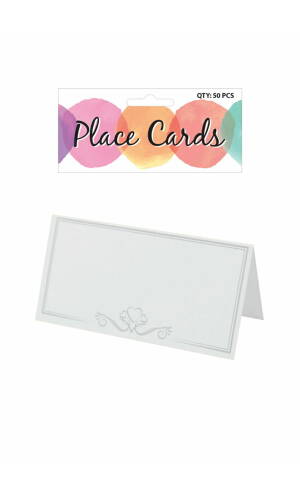 Place Cards White (9.6 x 4.8cm) - 50pk