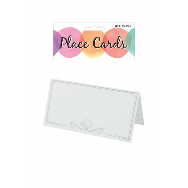 Place Cards White (9.6 x 4.8cm) - 50pk