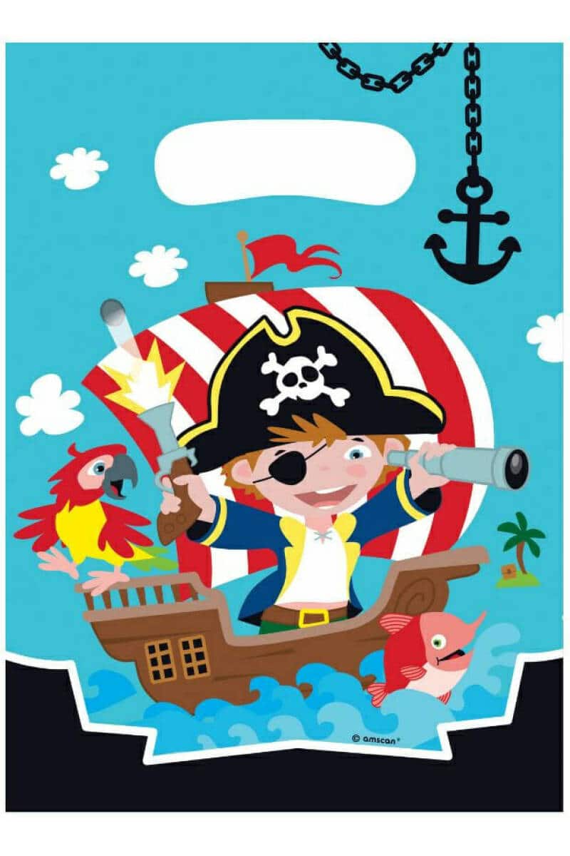 Pirate Themed Party Bags (23.4 x 16.2cm) - 8pk
