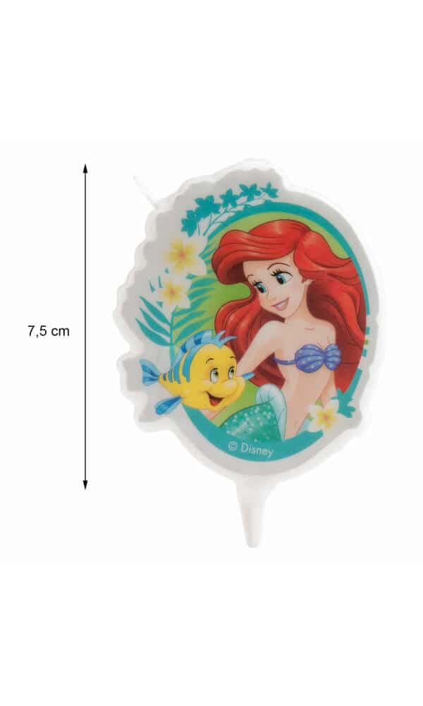 Disney Princess Ariel 2D Birthday Candle - 7.5cm