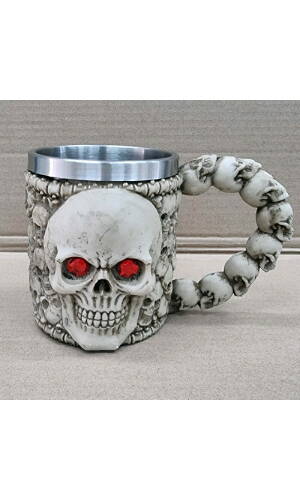 Halloween Skeleton Red Eyes Mug - 11cm x 15cm