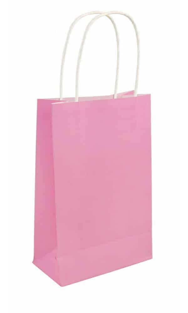 Party Paper Bag With Handles Hot Pink - 14x21x7cm