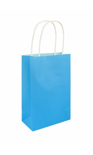 Party Paper Bag With Handles Neon Blue - 14x21x7cm