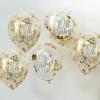 Gold Confetti Oh Baby Shower 12" Latex Balloons - 5pk