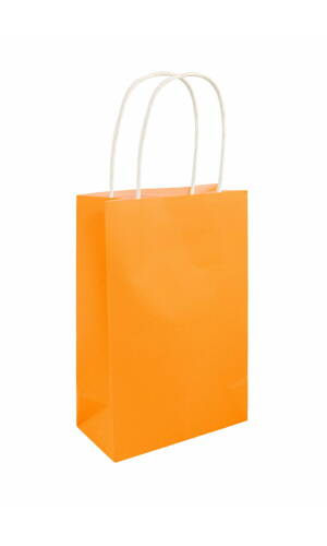 Party Paper Bag With Handles Neon Orange - 14x21x7cm