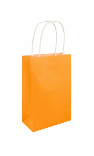 Party Paper Bag With Handles Neon Orange - 14x21x7cm