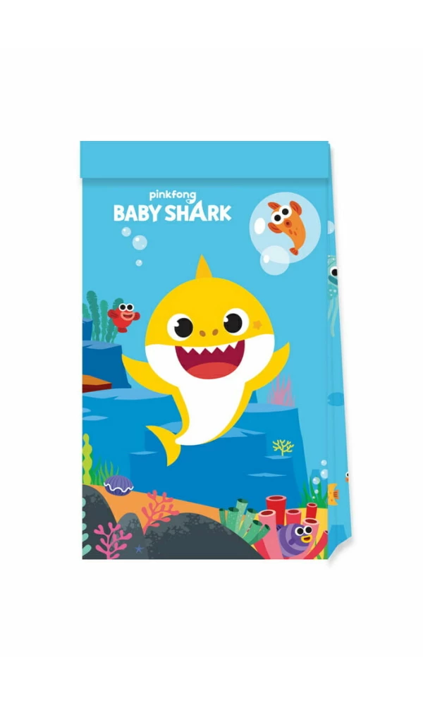 Baby Shark FSC Paper Party Bags - 4pk