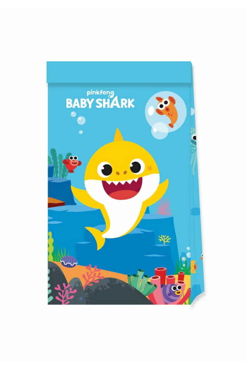 Baby Shark FSC Paper Party Bags - 4pk