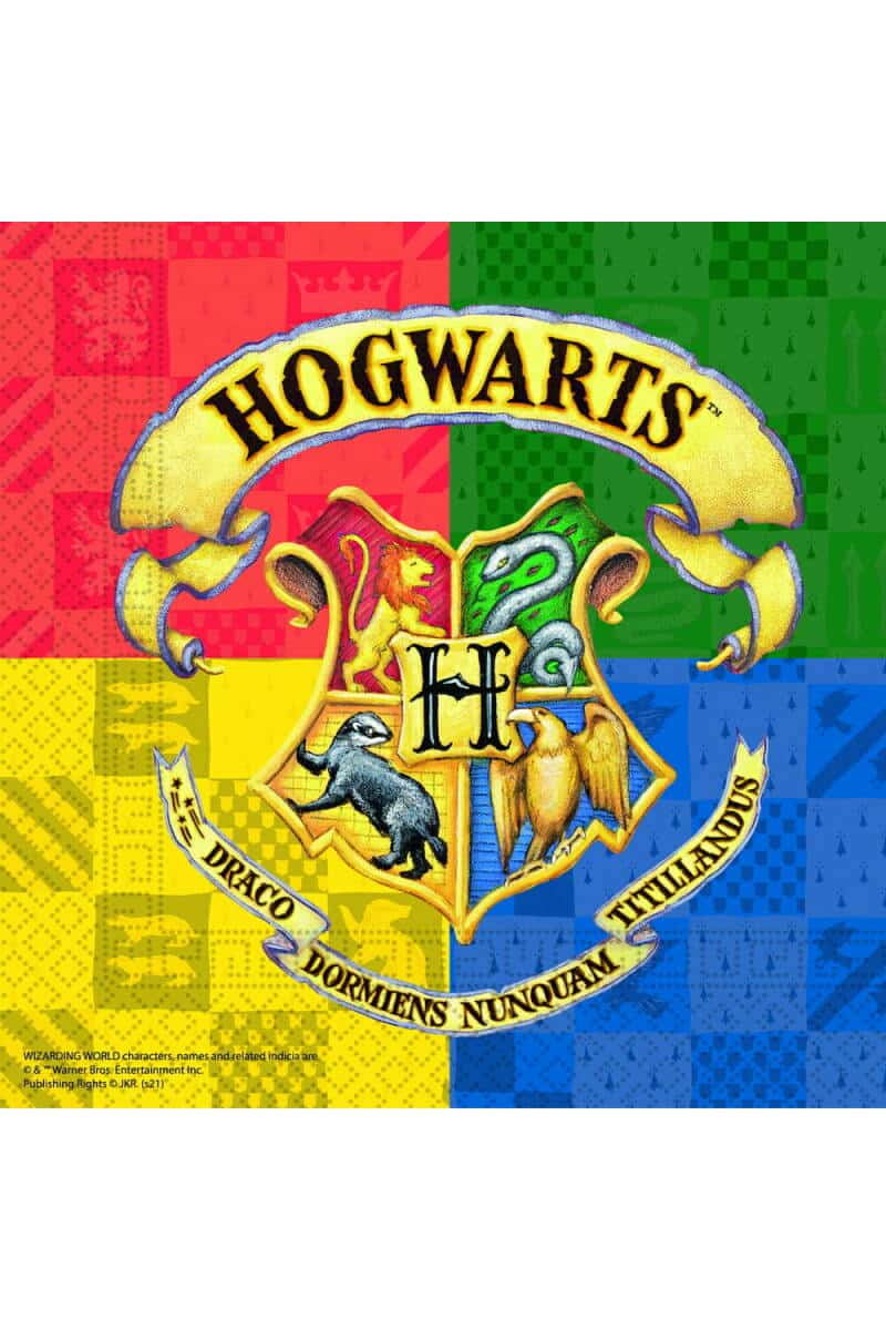 Harry Potter Hogwarts Houses FSC Two-Ply Paper Napkins 33x33cm - 20pk