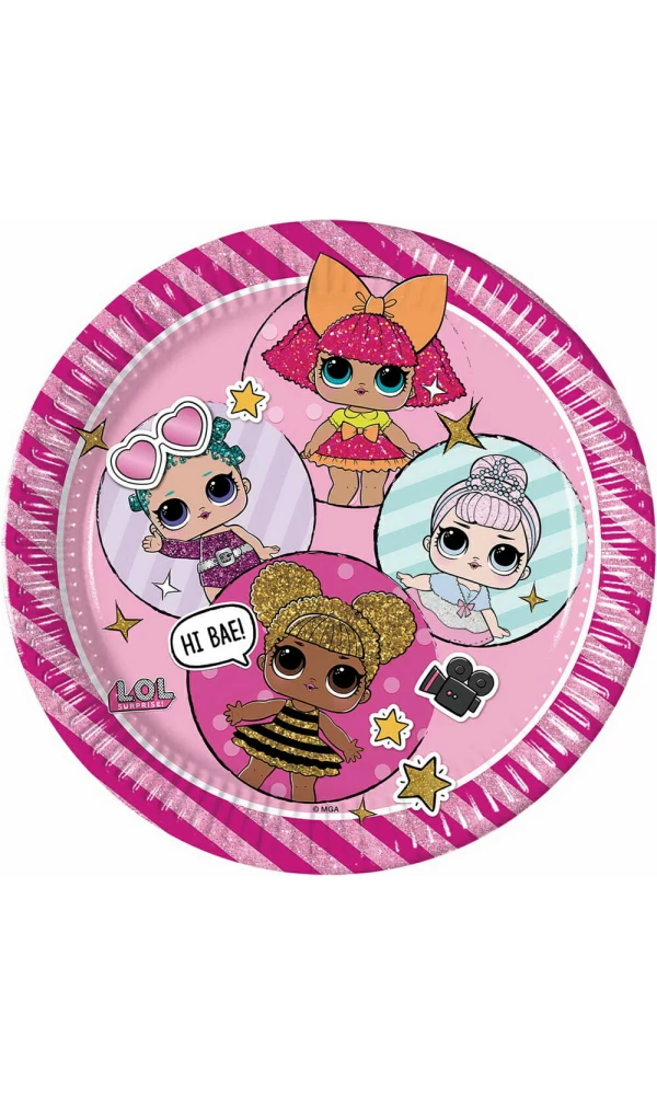 LOL Glitterati FSC Paper Plates 23cm - 8pk