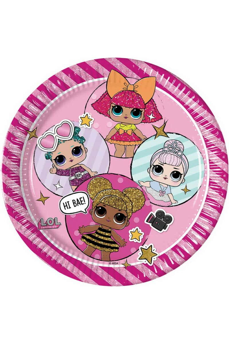 LOL Glitterati FSC Paper Plates 23cm - 8pk